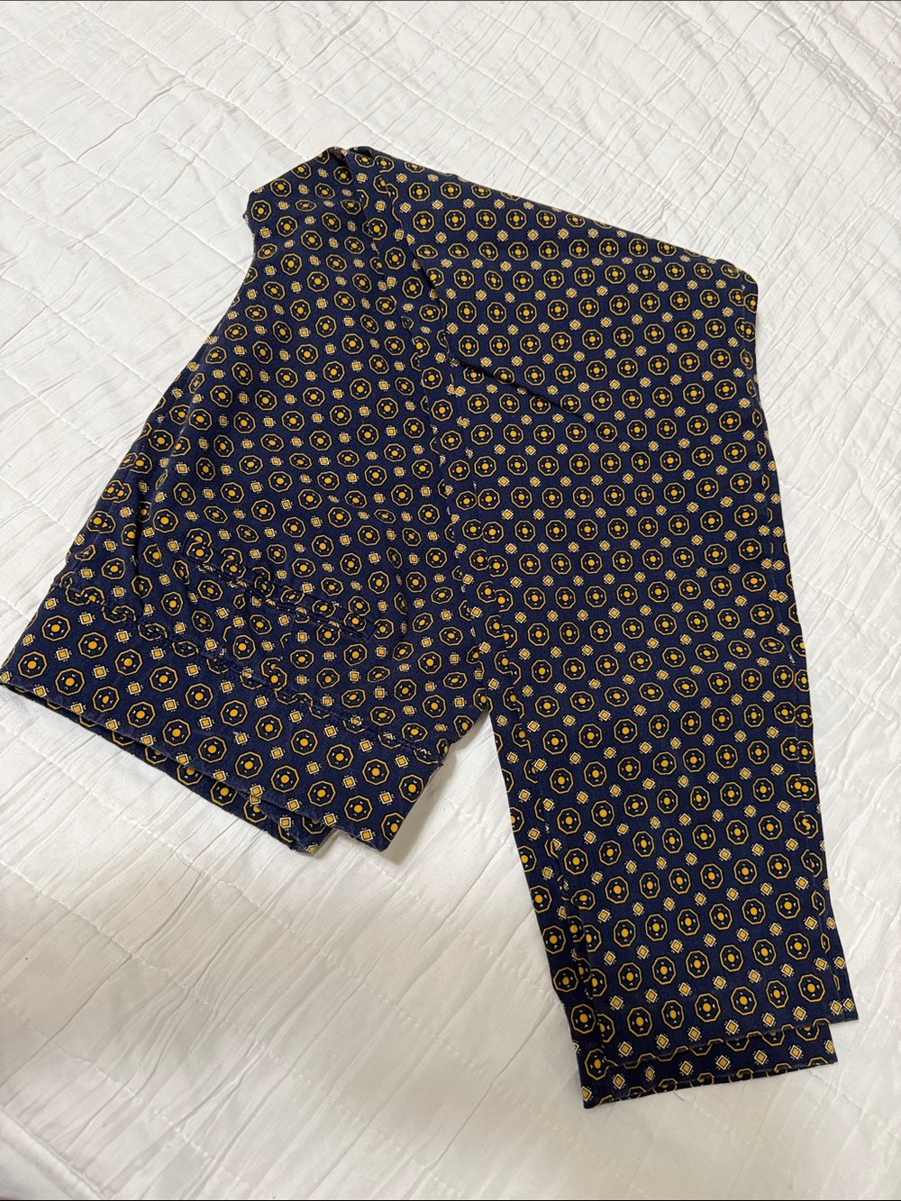 Talbots Navy Pants with Geometric Medallions